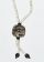 White glass-bead necklace with black and white stone ornament -