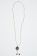 White glass-bead necklace with black and white stone ornament -