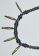 Blue glass-bead necklace with metal triangles - West Africa