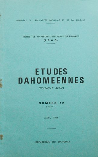 Etudes Dahomeennes (Nouvelle Serie) No. 12