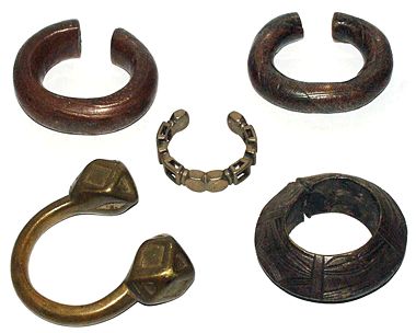 Five bracelets - Fulani, Gurma, Bagirmi and Nupe