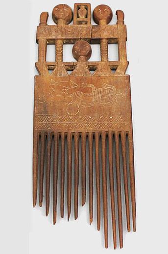 3 womens' combs - Ashanti - Gold Coast (Ghana)