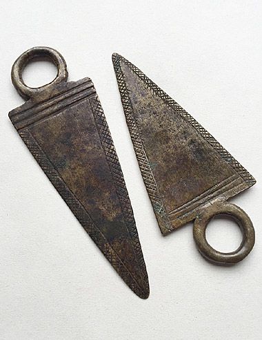 3 spear-shaped pendants - Lobi - Burkina Faso