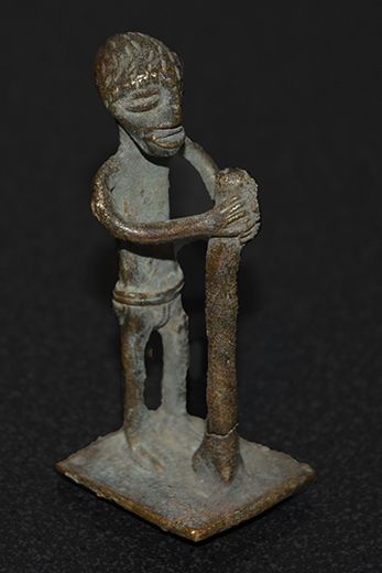 Akan goldweight - Standing man with staff - Ghana