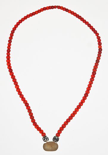 Red glass-bead necklace - West Africa