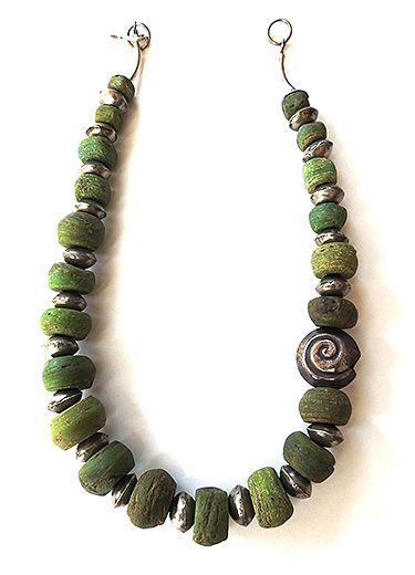 Necklace with Kano Beads, Tuareg Silver etc - West Africa